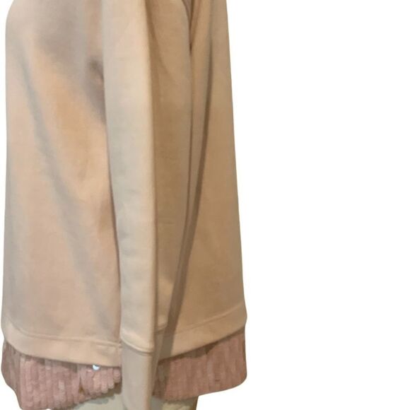 J. Crew Blush Pink Sequin-Trim Sweatshirt B7027 S Small - Picture 4 of 11